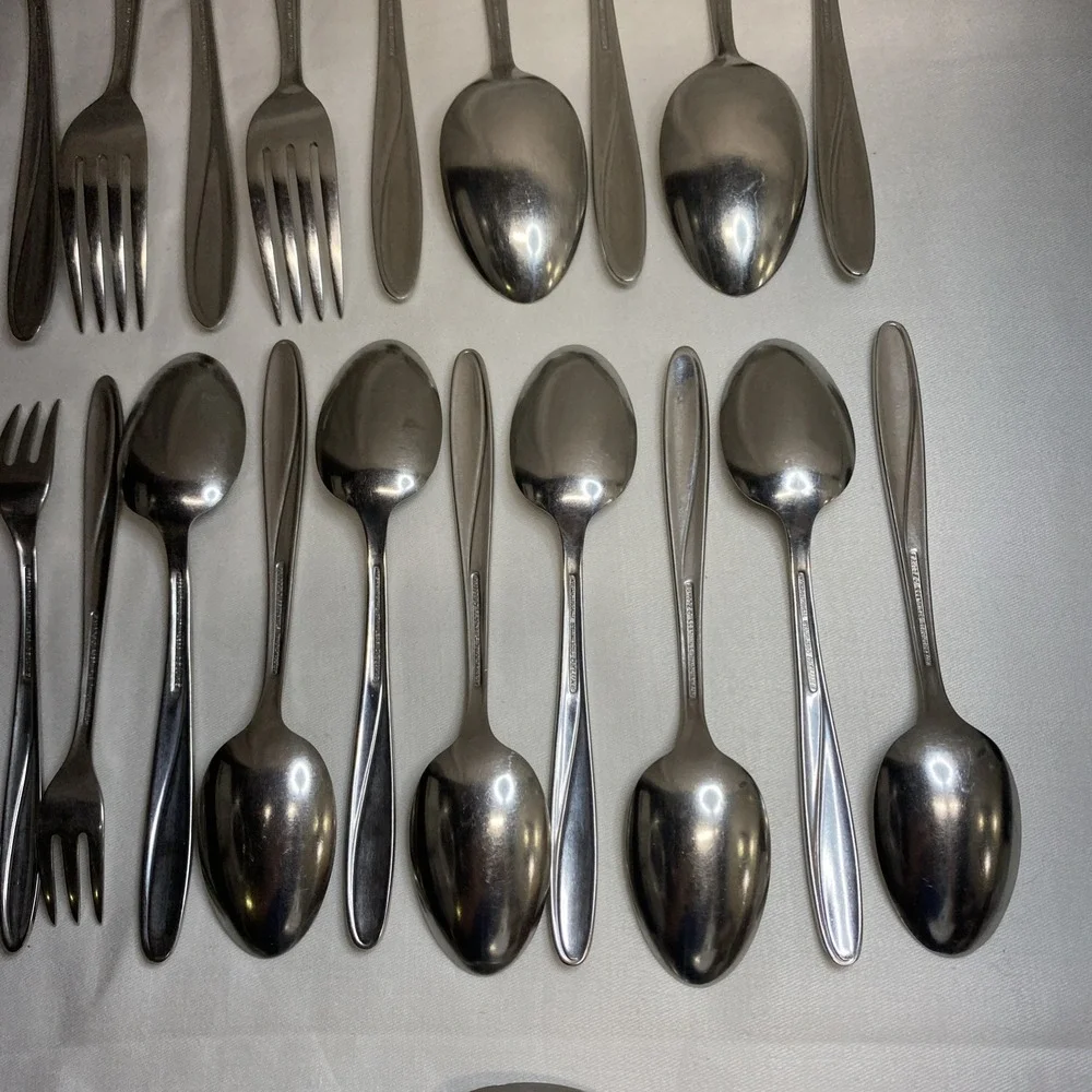 International Deluxe Stainless Flatware CHRISTIANIA‎ 36 Pc Forks Spoons Etc Lot